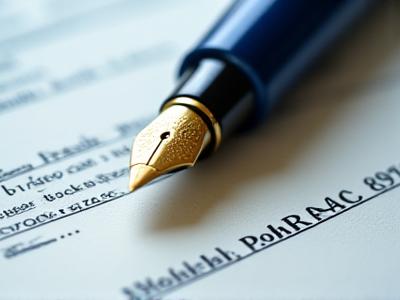 Close up of professional legal documents and a luxury pen